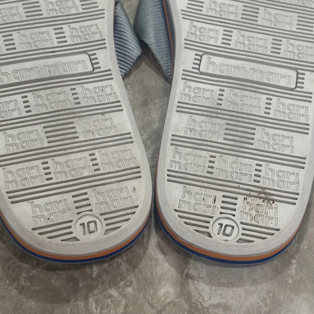Hari Mari Mens Dunes Flip Flops Grey Orange Blue Thong Sandals Size 10